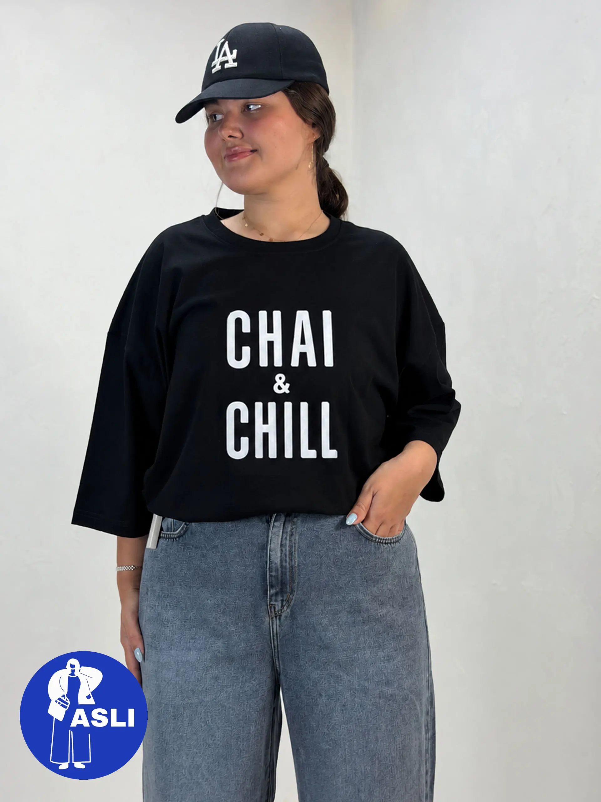 تیشرت باکسی سایز بزرگ chai & chill